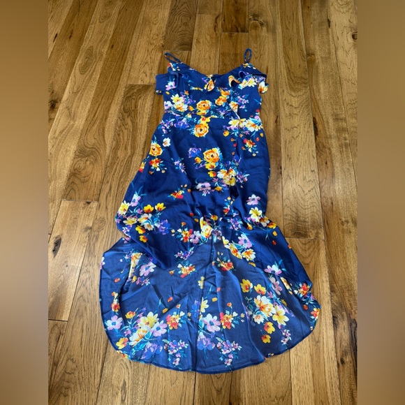 by & by Vibrant Blue Floral Dress - Picture 1 of 3